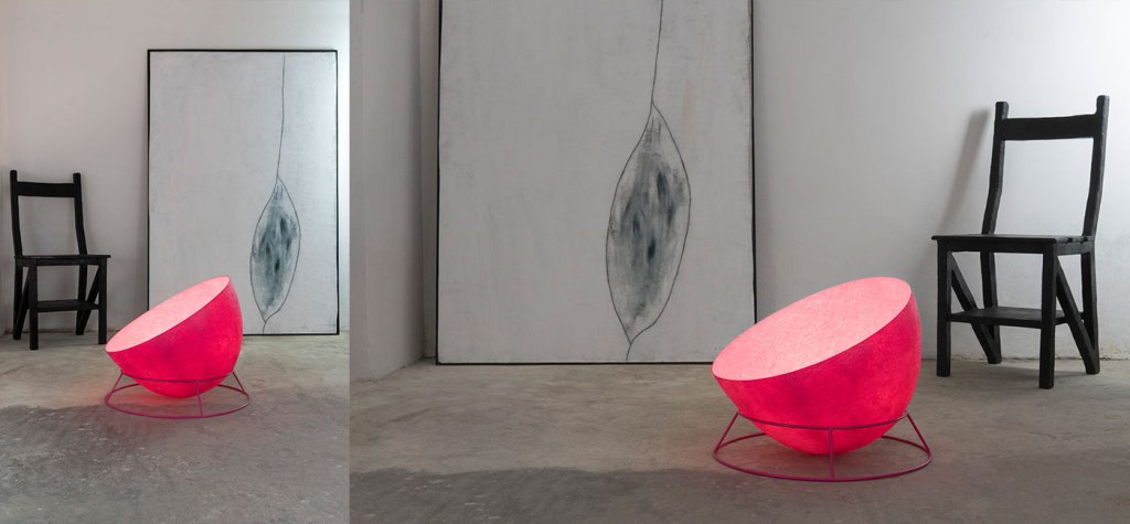 Floor Lamp H2O F Nebulite In-Es Artdesign Collection Luna Color Red Size 27,5 Cm Diam. 46 Cm